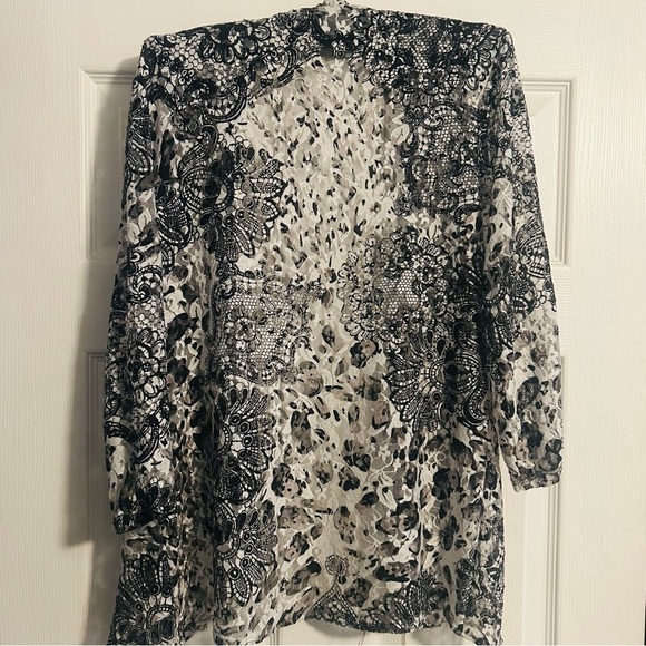 Perceptions New York Womens Lace Open Front Floral Cardigan size 12 - Picture 6 of 7